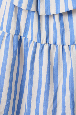 Blue & White Vertical Stripe Summer Dress
