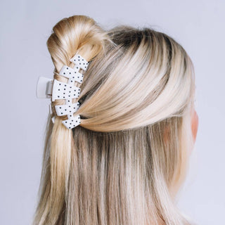 Classic White Polka Dot Party Medium Claw Clip
