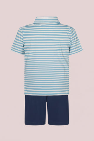 Boys' Striped Polo Shirt and Shorts 2-Piece Set