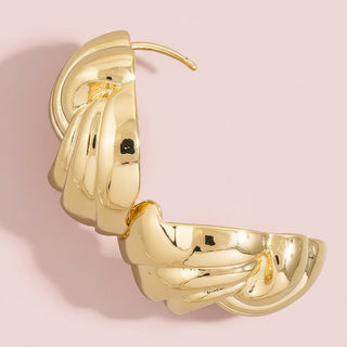 Metallic Knot Hinge Stud Earrings