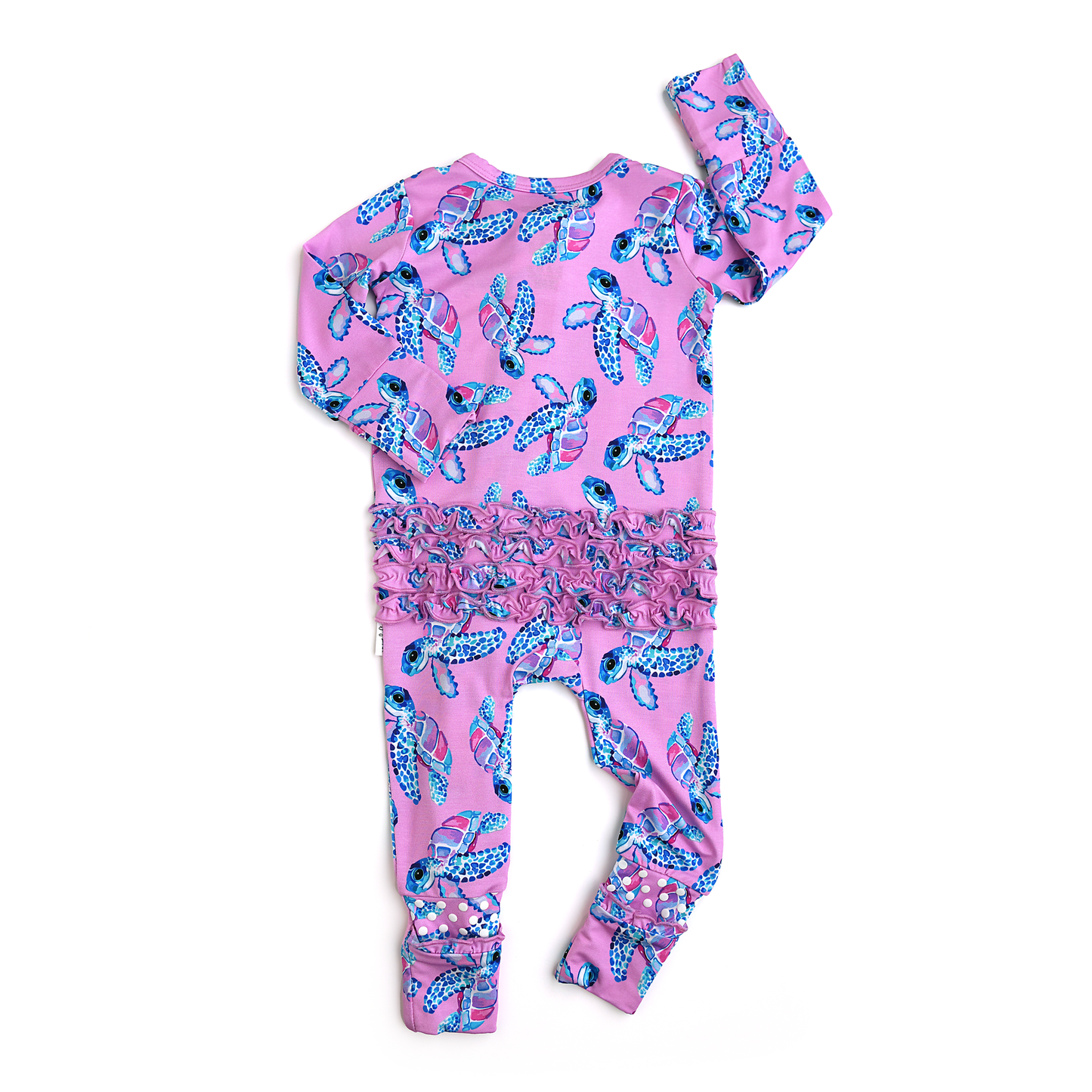 Waverly Sea Turtles Ruffle Zip Bamboo Sleepies Little