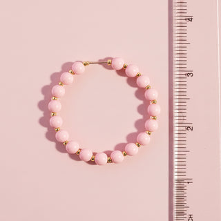 Ball Beaded Hoop Earrings