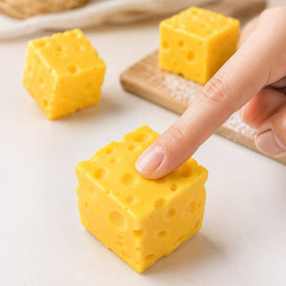 Swiss Cheese Cube Slow-Rising Squishy Sensory Stress Toy
