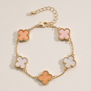 Colorful Shell Charm Bracelet with Gold Detailing