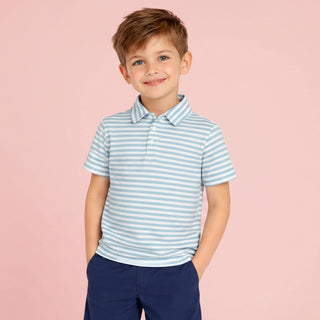 Boys' Striped Polo Shirt and Shorts 2-Piece Set