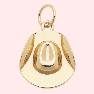 Cowboy Hat Charm in Shiny Gold