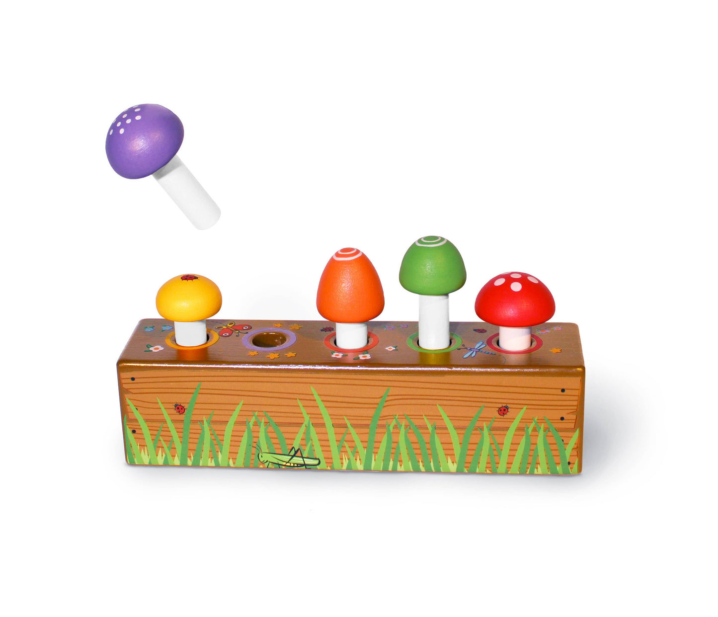 Wooden Mushroom Pop & Play Sorting Game