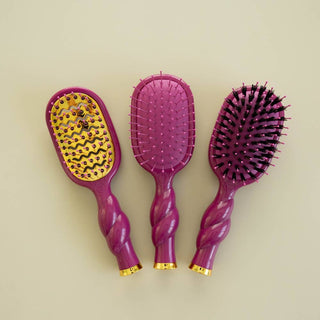 TELETIES Mini Boar Bristle Hair Brush - Mulberry