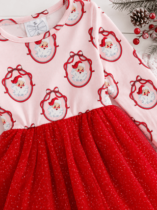 Vintage Santa Christmas Tutu Dress