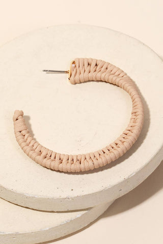 Natural Rattan Braided Hoop Earrings