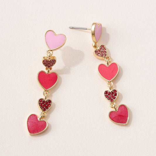 Cute Heart Dangling Earrings