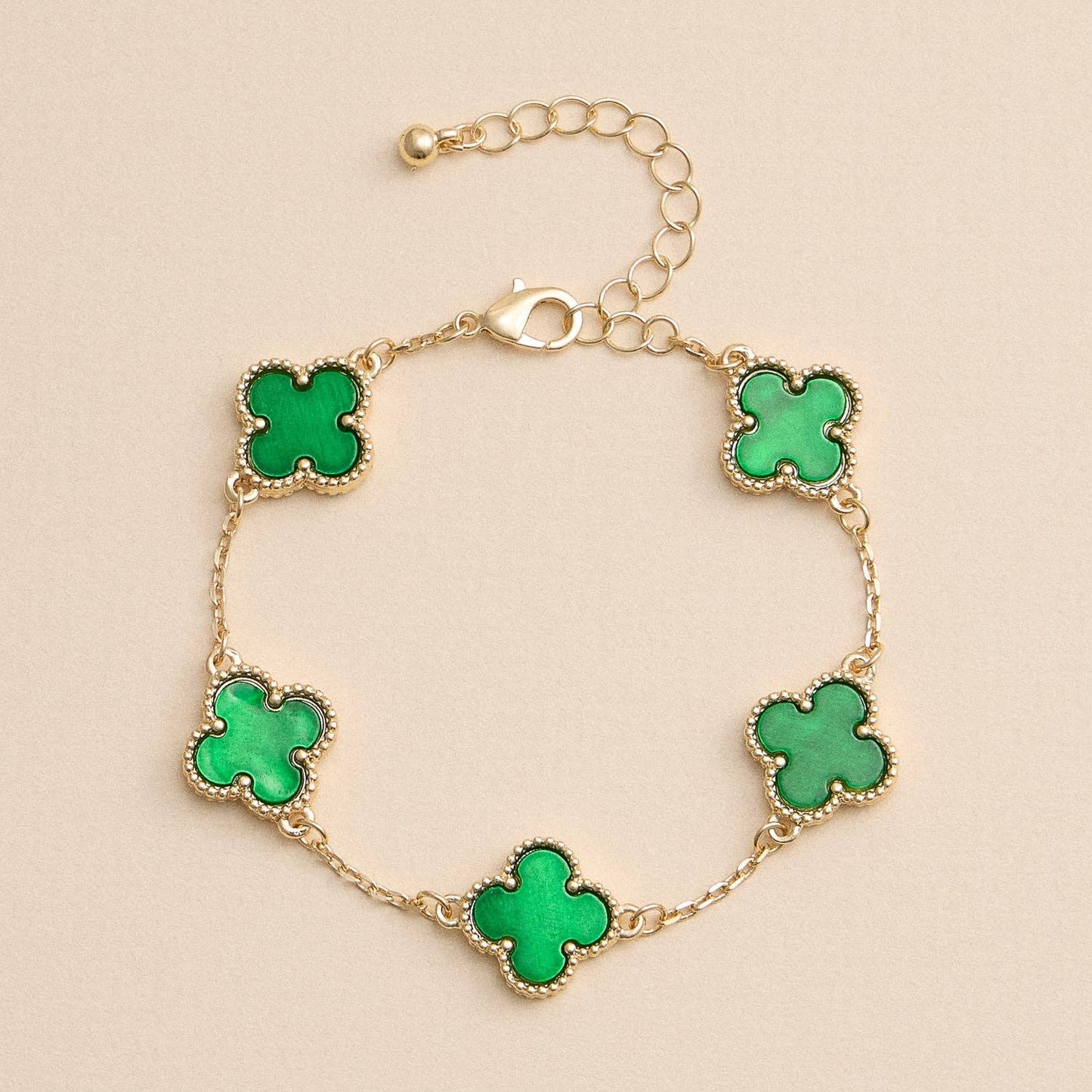 Colorful Shell Charm Bracelet with Gold Detailing