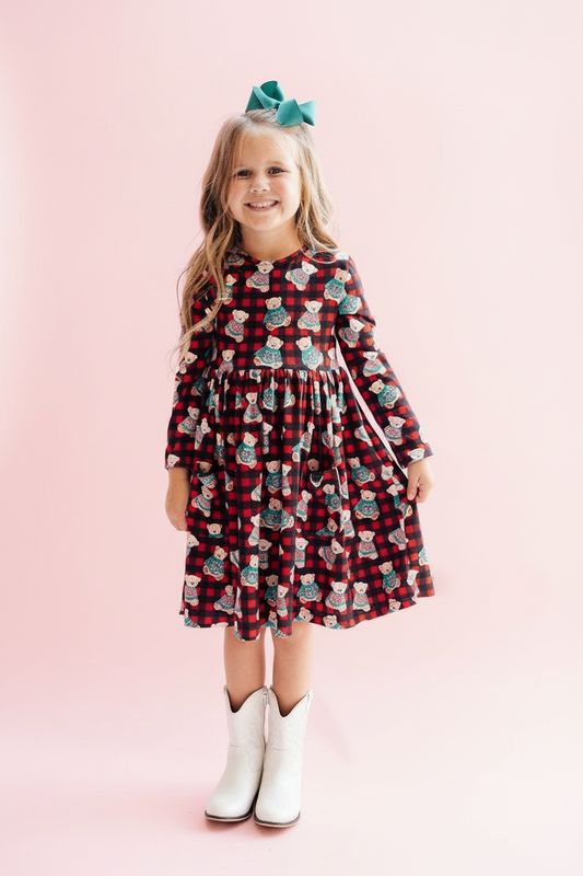 Christmas Bears Pocket Twirl Dress