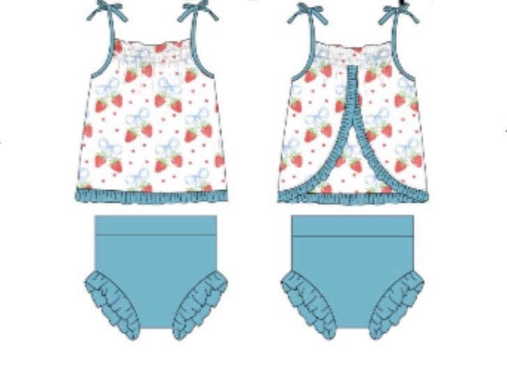Strawberries and Bows Ruffled Swing Set