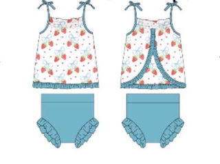 Strawberries and Bows Ruffled Swing Set
