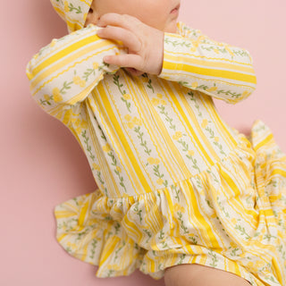 Sunny Meadow Stripe Long Sleeve Bodysuit Bamboo Dress