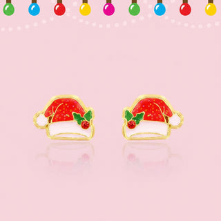 Girl Nation Merry Santa Hat Stud Earrings