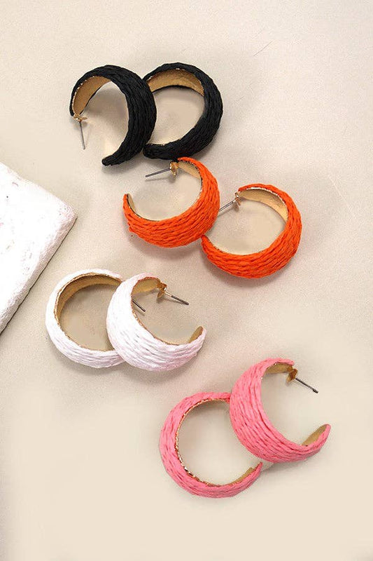Wide Raffia Straw Hoop
