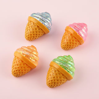 Glitter Ice Cream Cone Squishy Sensory Fidget Toy