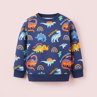 Kids Cartoon Print Sweatshirt Casual Long Sleeve Top