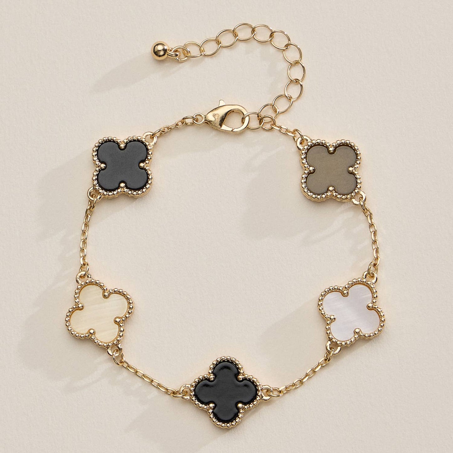 Colorful Shell Charm Bracelet with Gold Detailing