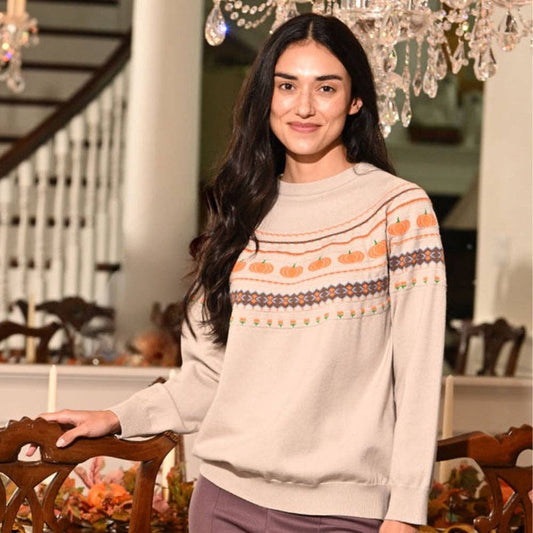 Pumpkin Faire Isle Emerson Crew Sweater