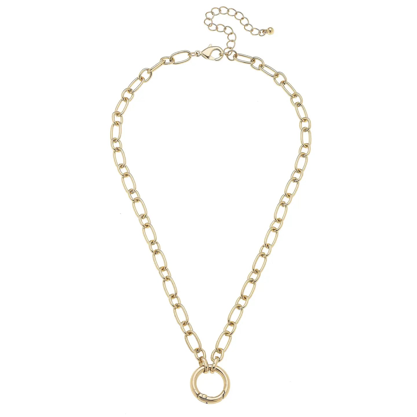 Sasha Charm Necklace Base in Shiny Gold