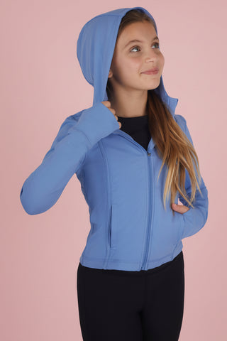 Girls Full-Zip Active Performance Jacket with Hood