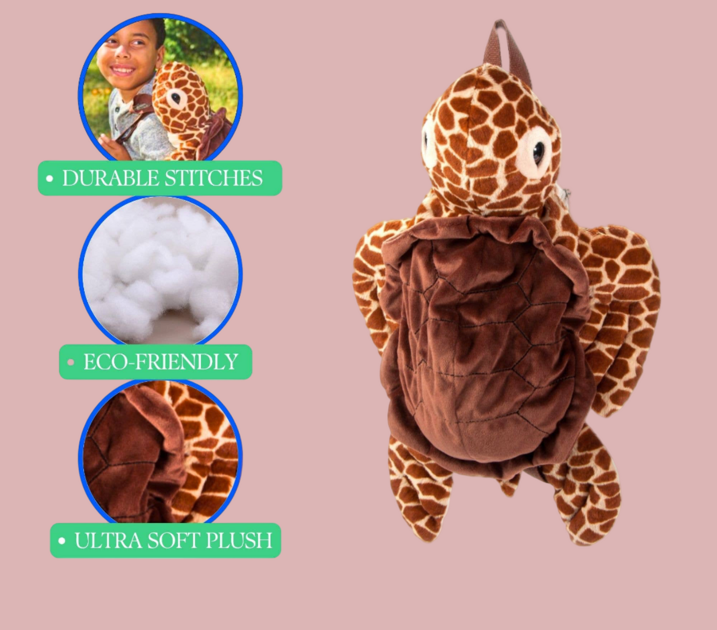 Loggerhead Turtle 20"  Plush Animal Backpack