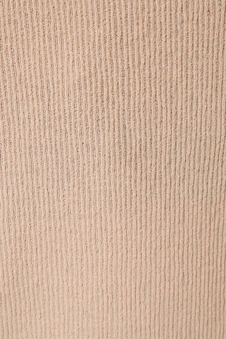 Ribbed Mock Neck Lettuce-Edge Long Sleeve Top