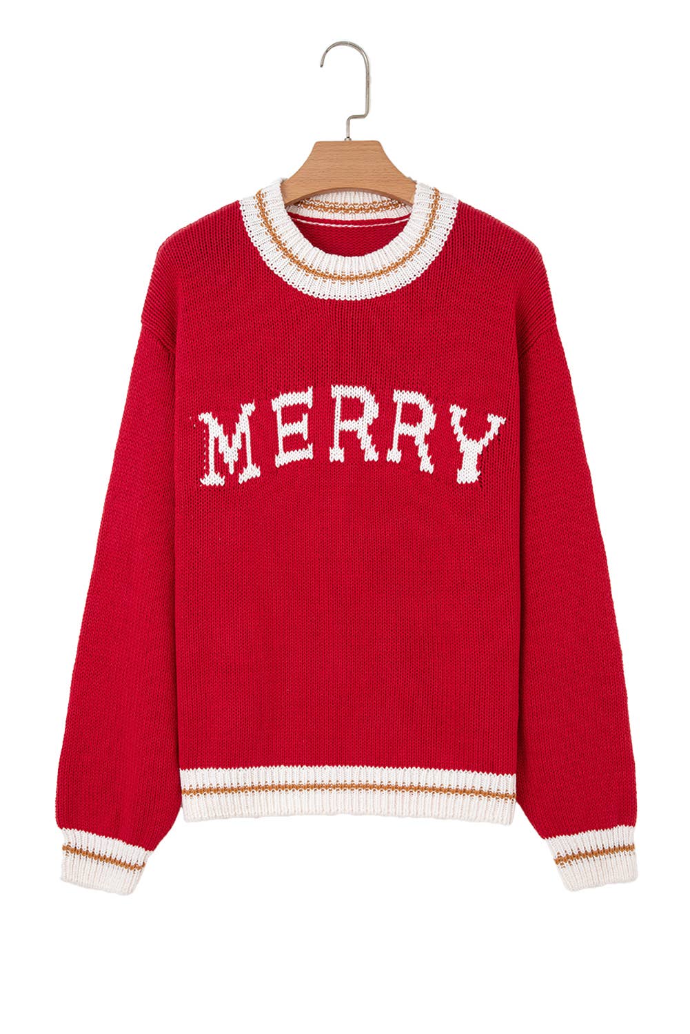 MERRY Color Block Drop Shoulder Christmas Sweater