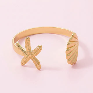 Starfish & Shell Cuff Bracelet