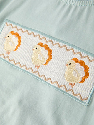 Boys Fall Thanksgiving Smocked Turkey Pant Set