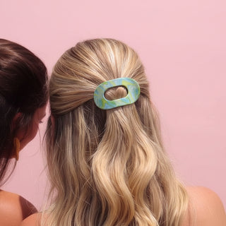 By the Sea Shore | Small | Flat Round Hair Clip