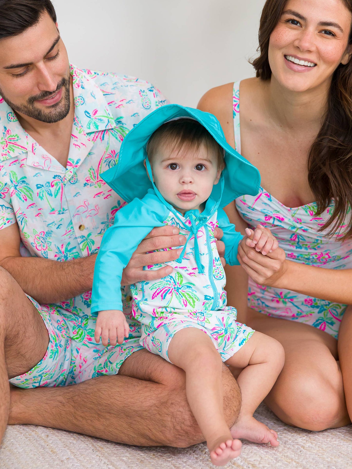 Baby Boys Tropical Resort Long Sleeve One Piece Rash Guard