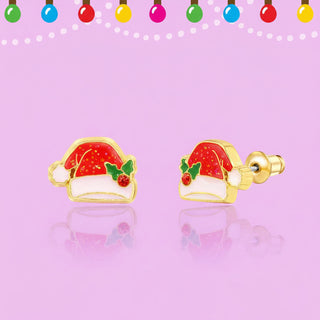 Girl Nation Merry Santa Hat Stud Earrings