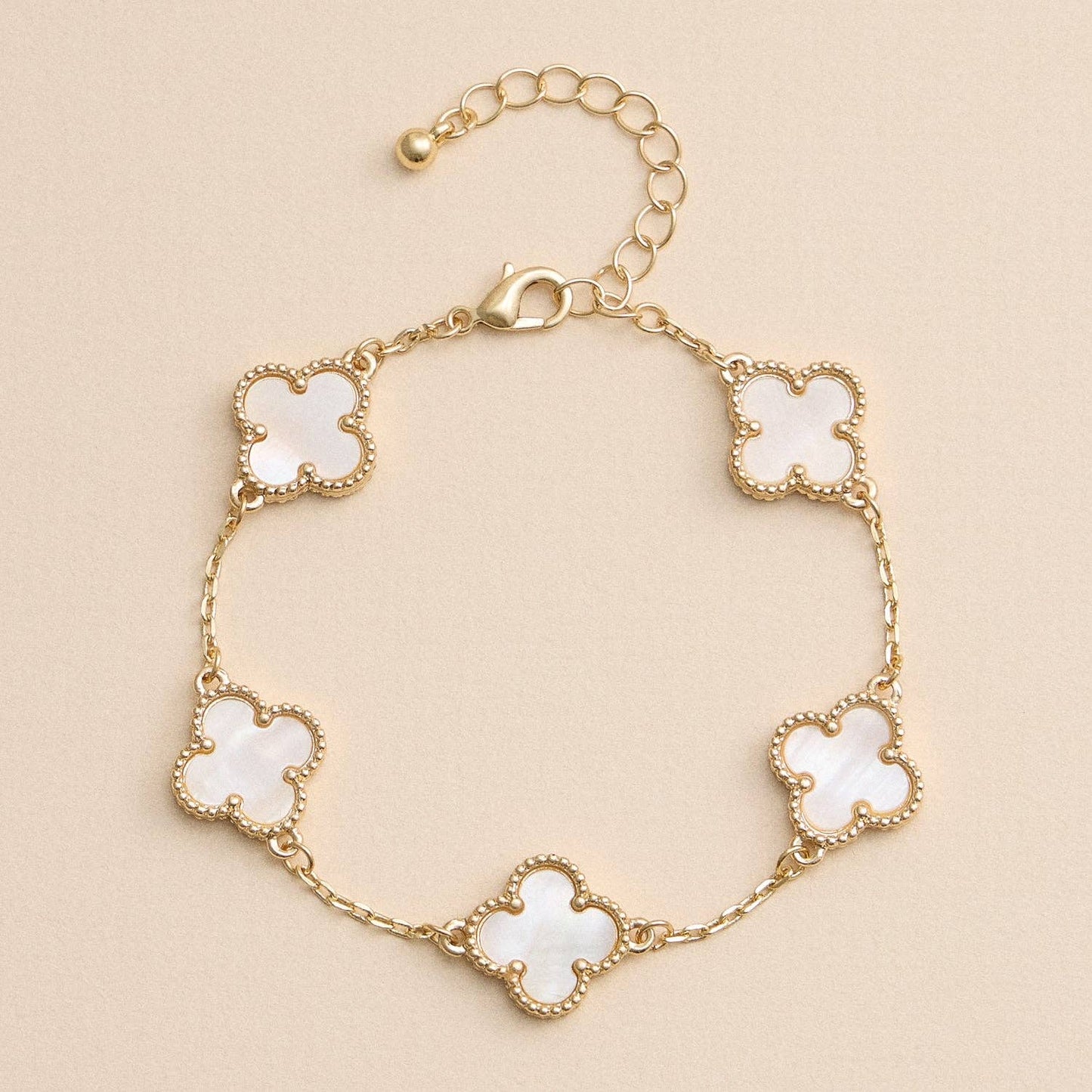 Colorful Shell Charm Bracelet with Gold Detailing