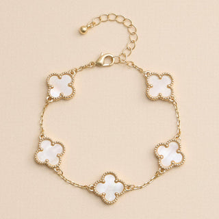 Colorful Shell Charm Bracelet with Gold Detailing