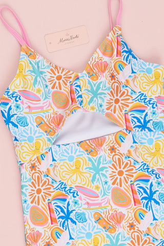 Women’s Tropical Beach Cut-Out One-Piece Swimsuit
