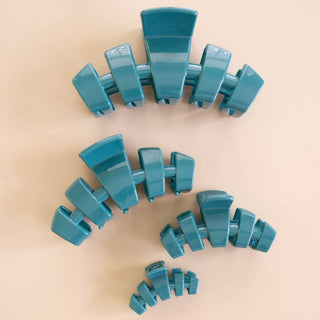 TELETIES Classic Teal With It Medium Claw Clip