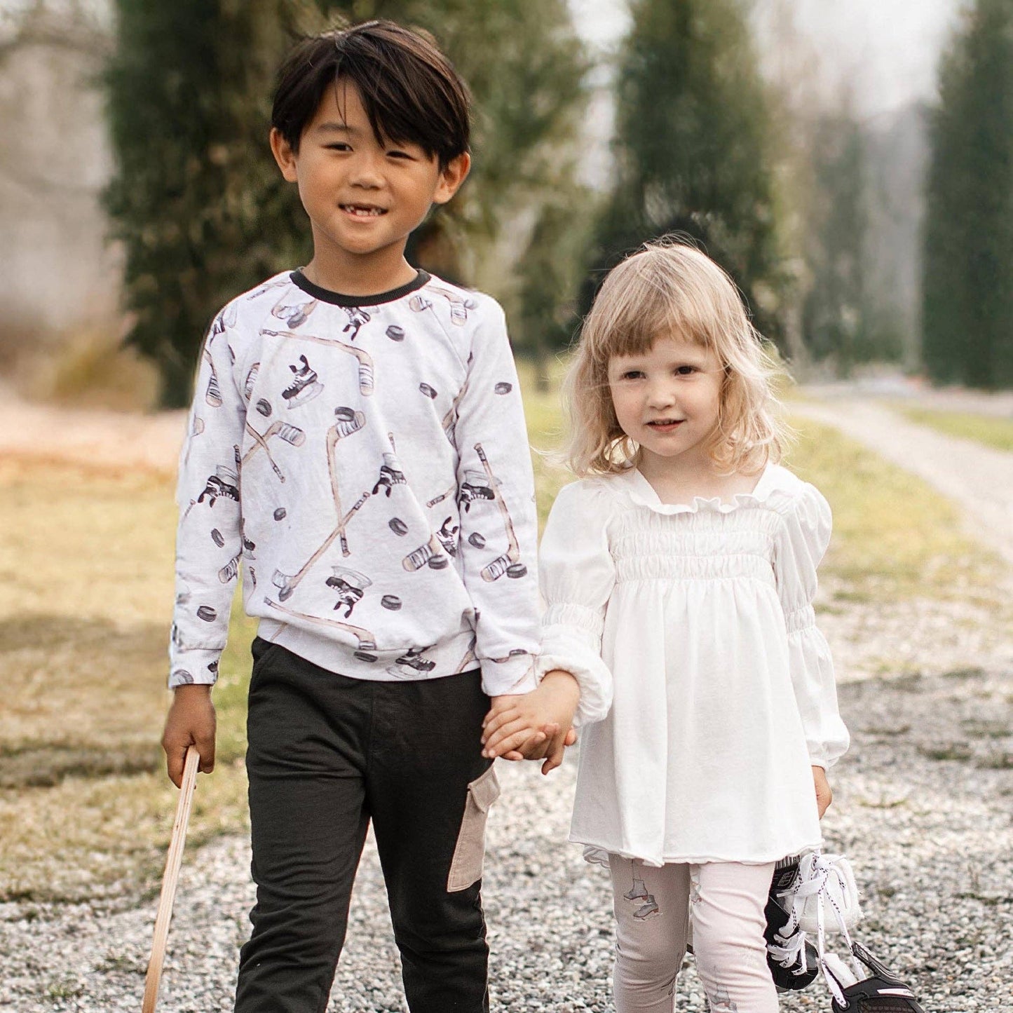 Burts Bees Little Slapshot Organic Cotton Hockey Sweatshirt & Jogger Set