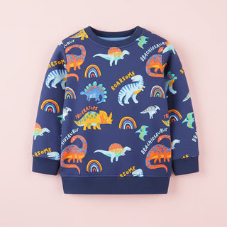 Kids Cartoon Print Sweatshirt Casual Long Sleeve Top