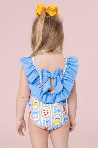 Girls’ Lobster & Lemon Ruffle One-Piece Swimsuit