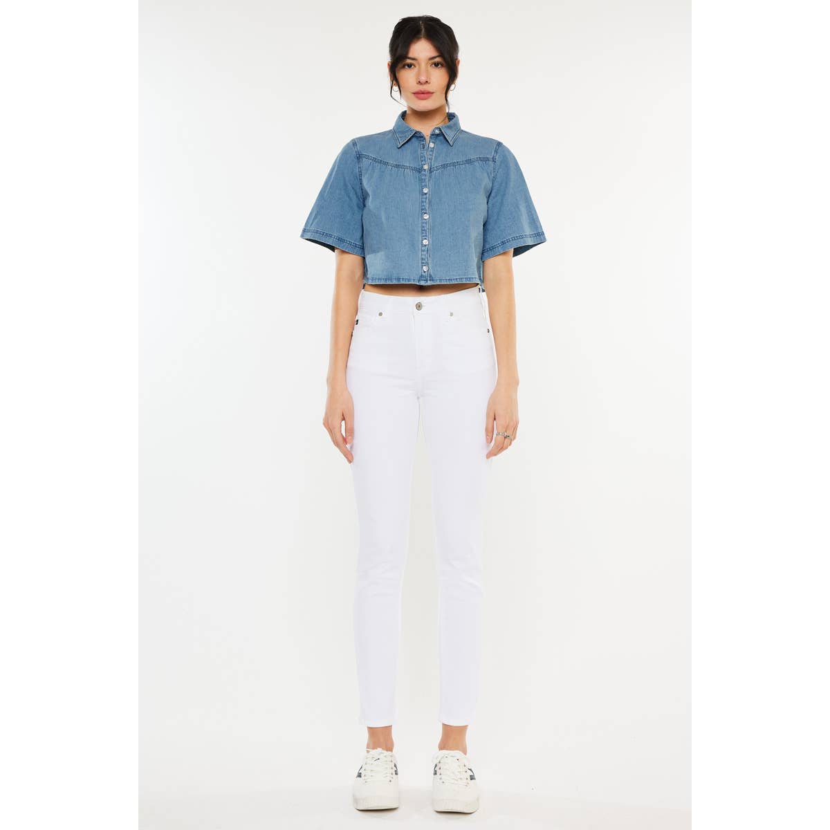 White High-Rise Skinny Jeans
