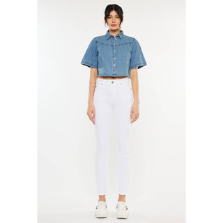 White High-Rise Skinny Jeans