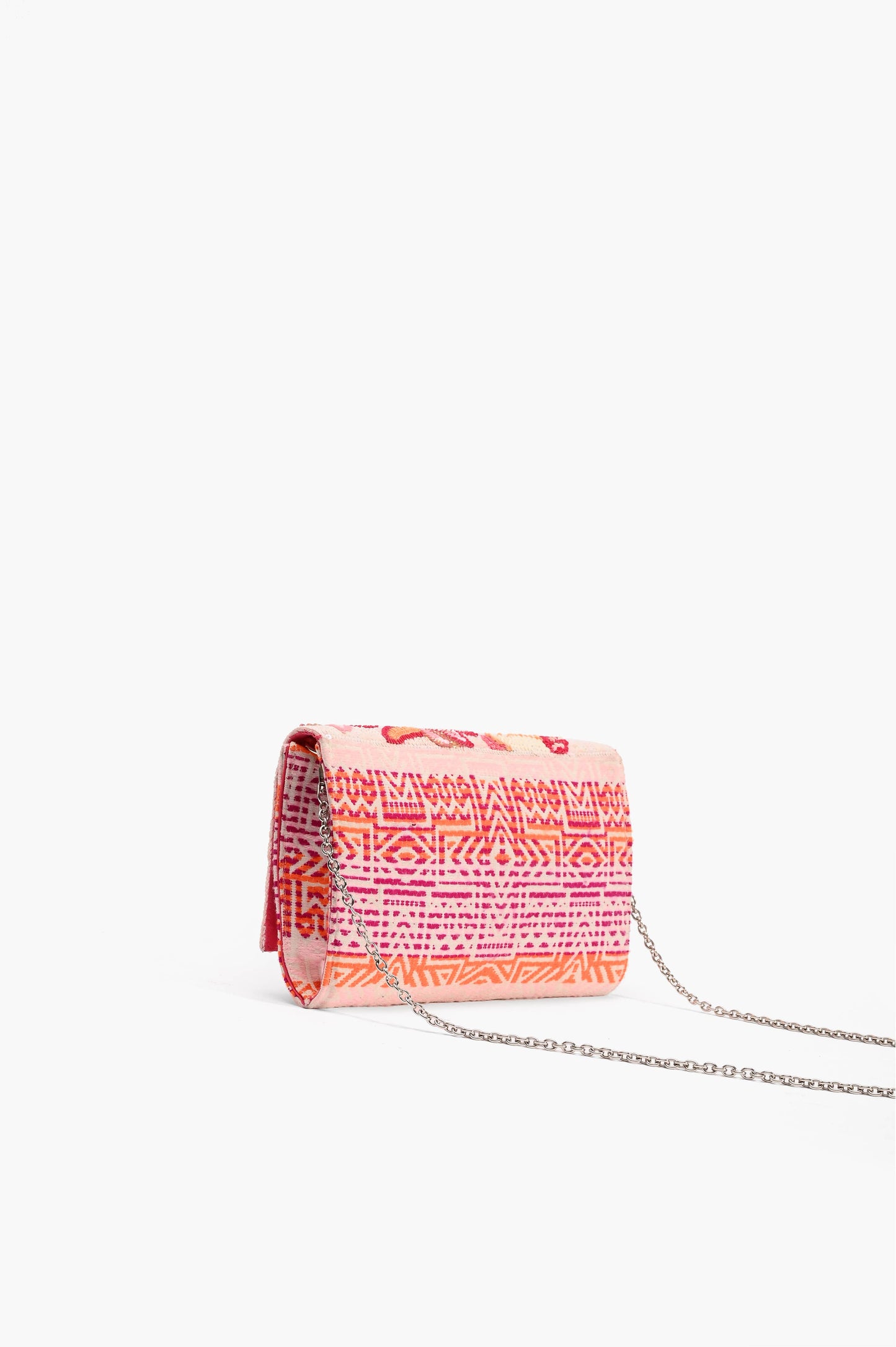 Embellished Convertible Clutch w/ Strap - Petal Pink