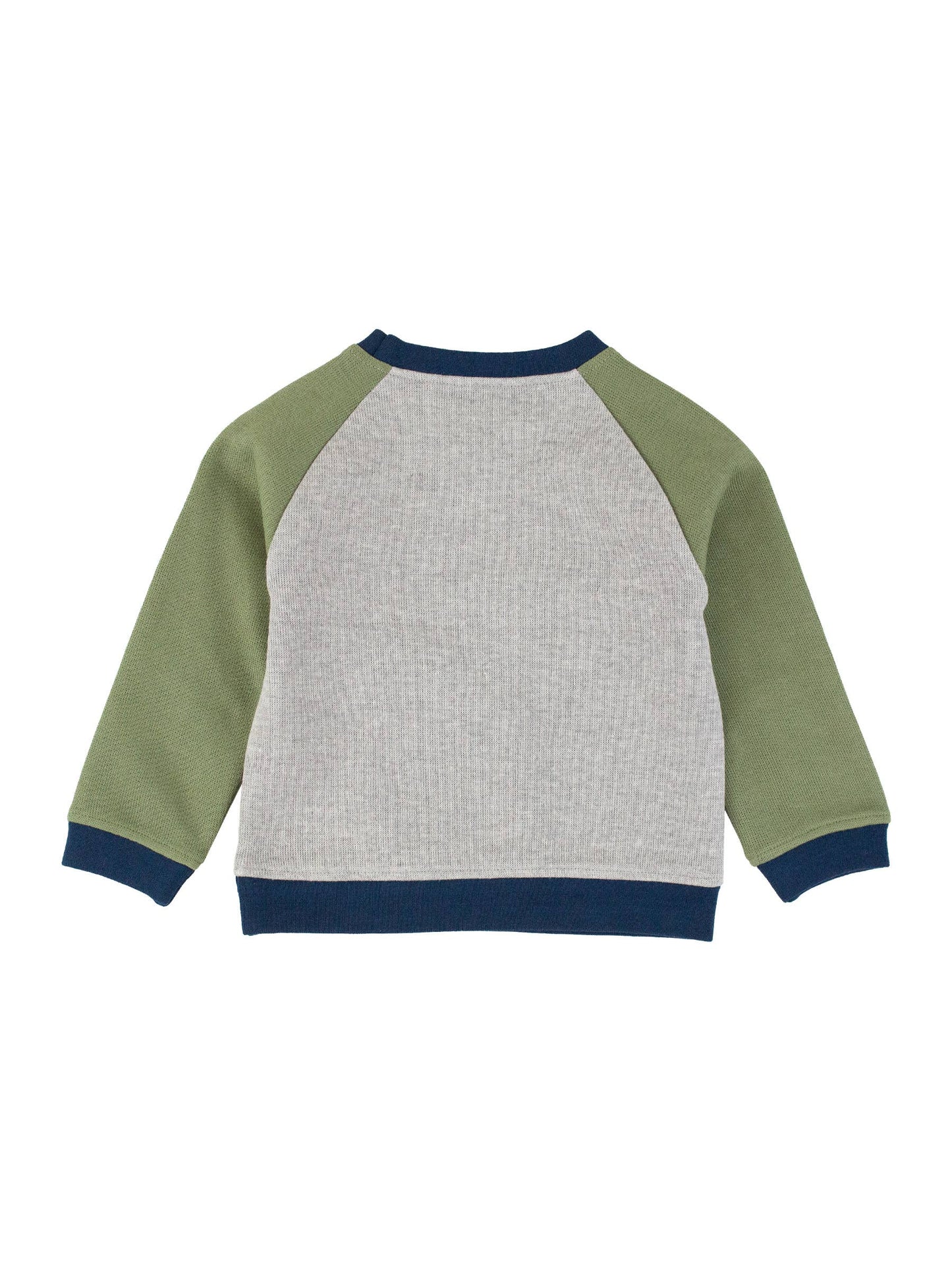 Boys Heather Gray Color Block Knit Raglan Sweatshirt
