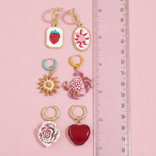 himsical Mixed Charm Huggie Hoop Earrings