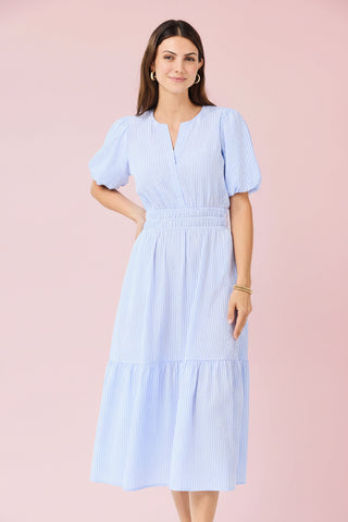 Smocked Waist Tiered Midi Dress
