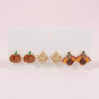Autumn Festive Enamel Stud Earrings Collection